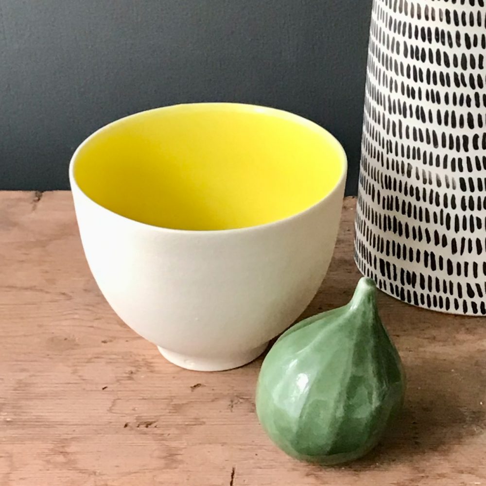 Green porcelain fig by Elaine Sheppard Bolt