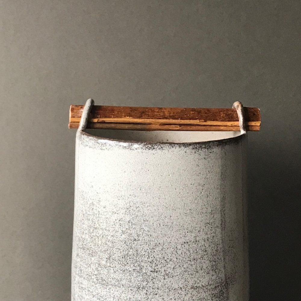 Woodland Willow stone grey loop vessel by Elaine Sheppard Bolt