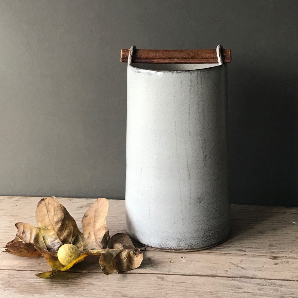 Woodland Willow stone grey loop vessel by Elaine Sheppard Bolt