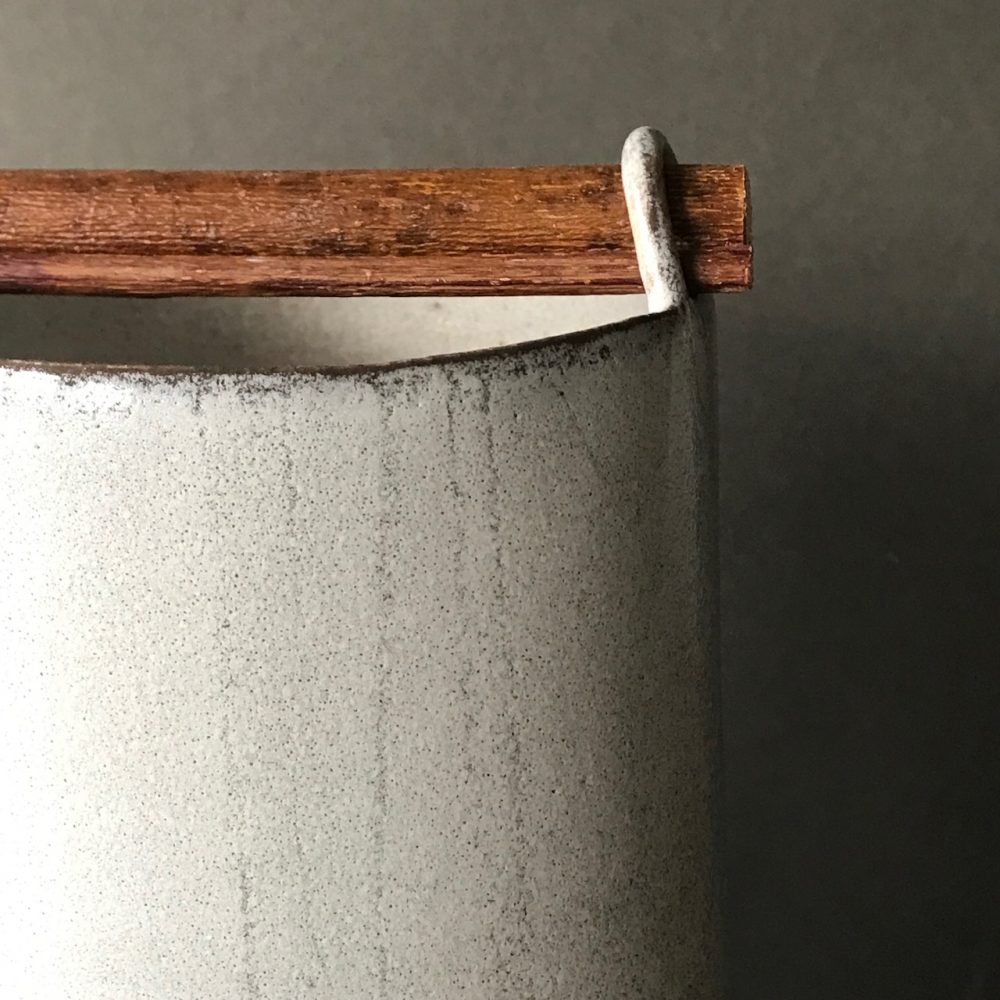 Woodland Willow stone grey loop vessel by Elaine Sheppard Bolt