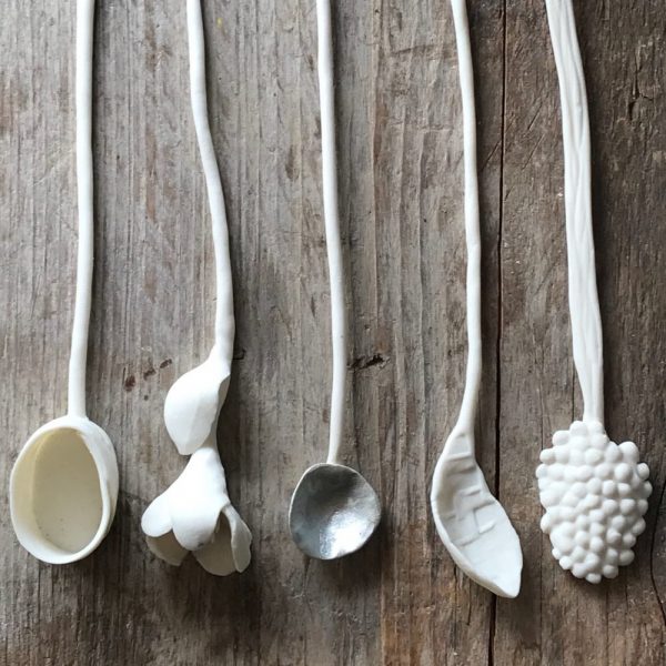 Decorative porcelain spoons by Elaine Sheppard Bolt