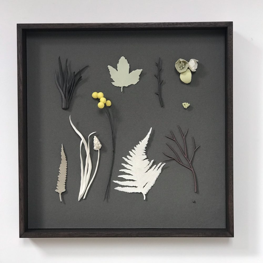 Elaine Sheppard Bolt wall piece 'Imagined Herbarium (white fern)'